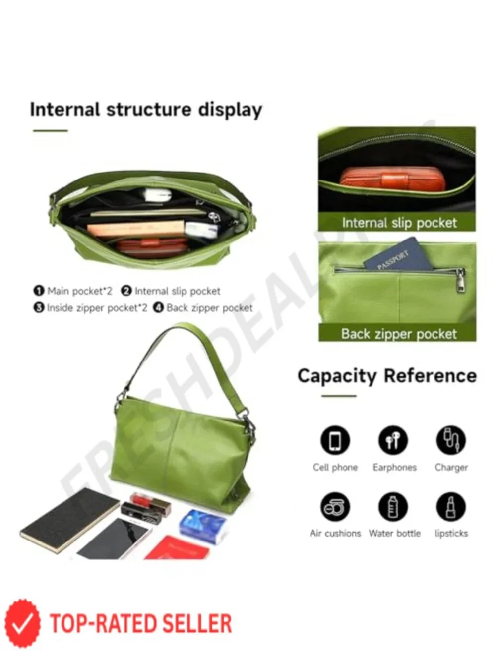 Genuine Leather Crossbody Bag Women Small Hobo Purse